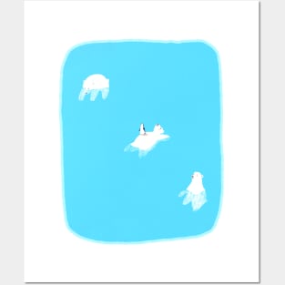 Water Pool Bear Artic Cold Penguin Posters and Art